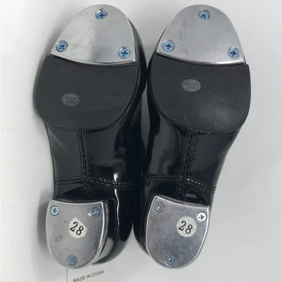 WUIWUIYU Lace Up Tap Dancing Shoes, Unisex Kid's Size 12(B)28 - Black - Picture 7 of 10